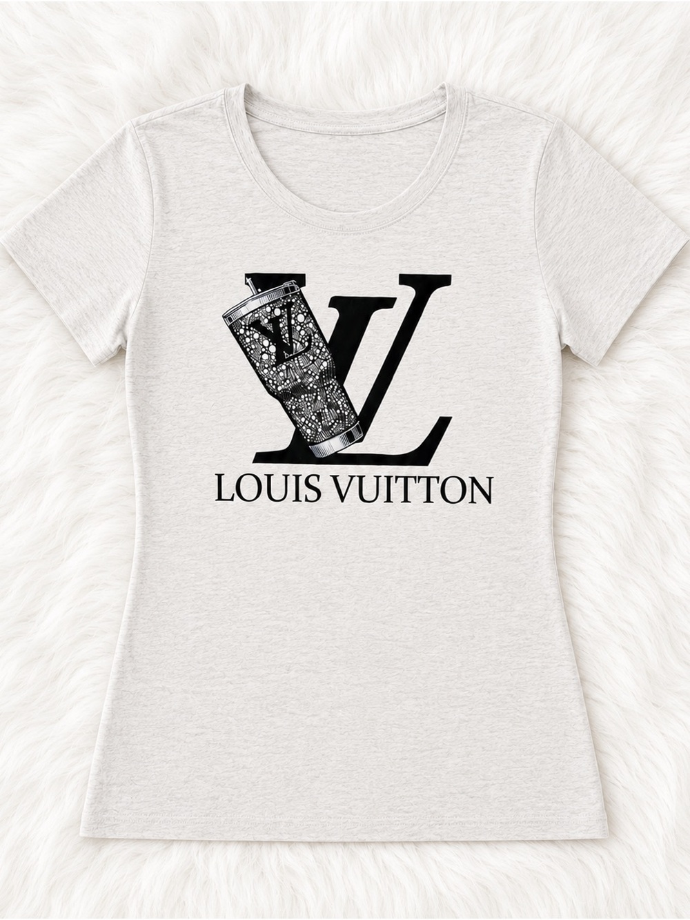Rhinestone Tumbler Graphic Fitted Tee